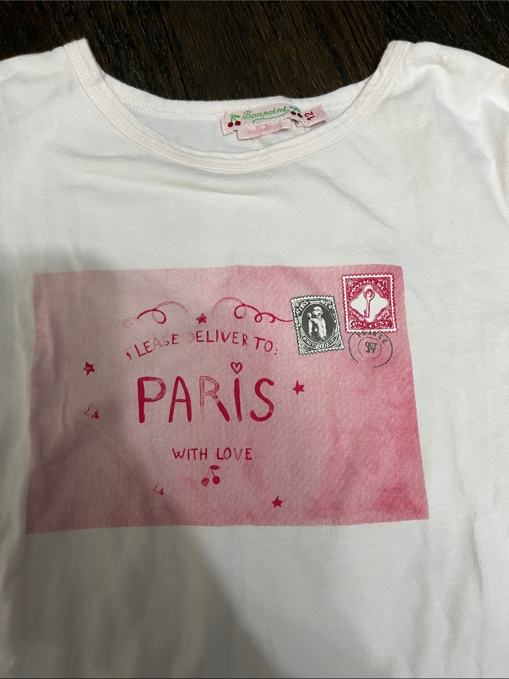BONPOINT Bundle of 4 Girls Long Sleeve Graphic Tops - Red, Navy & White - Picture 3 of 6